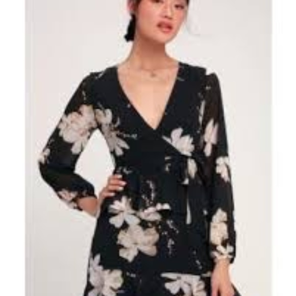 lulus black floral dress